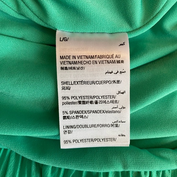 Alfani Teal Long-Sleeve Ruched Blouse Size Large with Tiered Bubble Sleeves - Picture 6 of 8